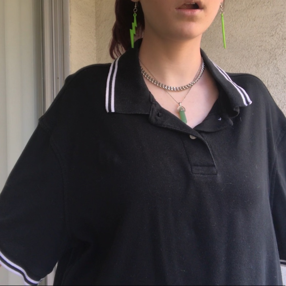 oversized black polo
